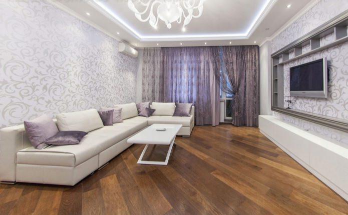 laminado no interior da sala de estar