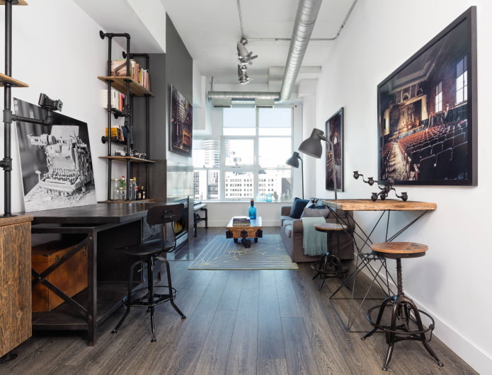 Sala de estar estilo loft