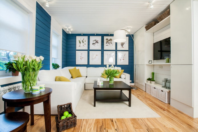 sala de estar aconchegante em estilo campestre