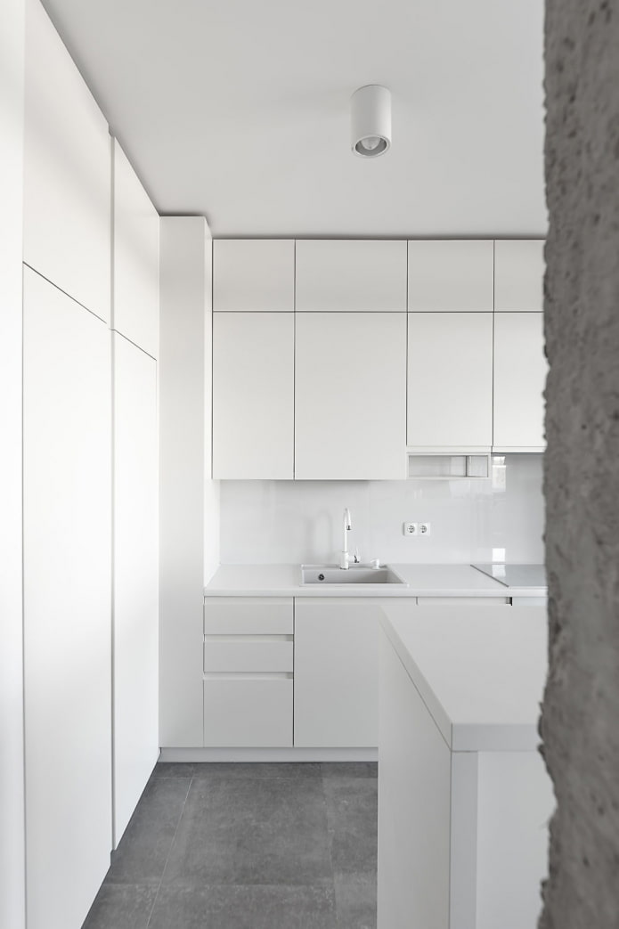 cozinha branca minimalista