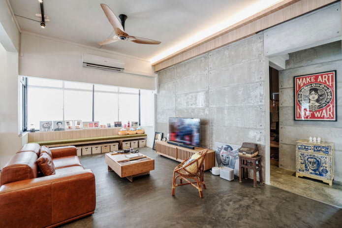 sala de estar em estilo grunge