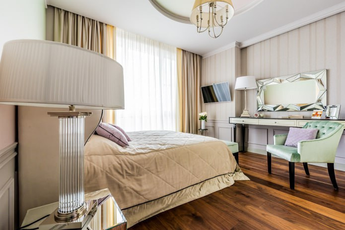 cortinas bege no quarto