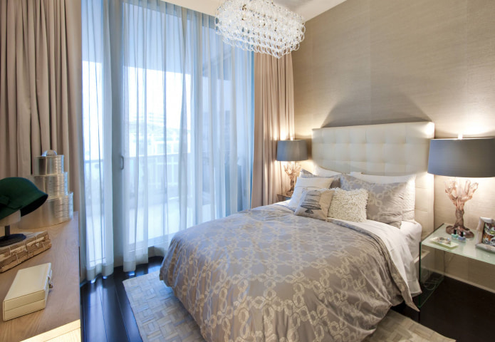 tule azul com cortinas bege