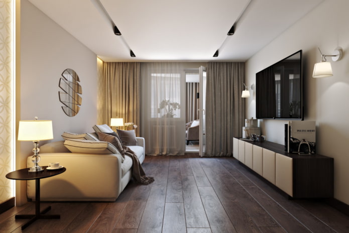 sala de estar bege moderna
