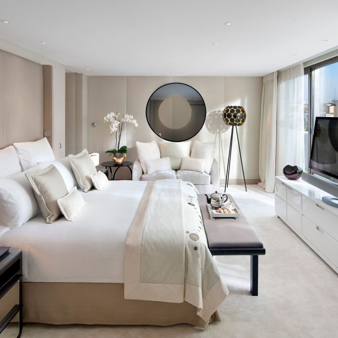 quarto grande em estilo moderno
