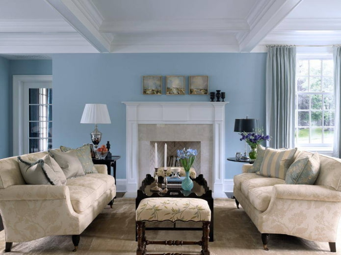interior bege e azul