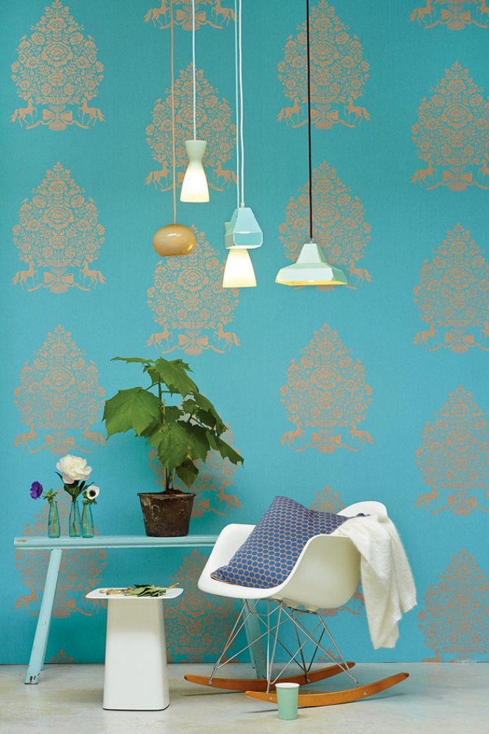 papel de parede com padrão dourado