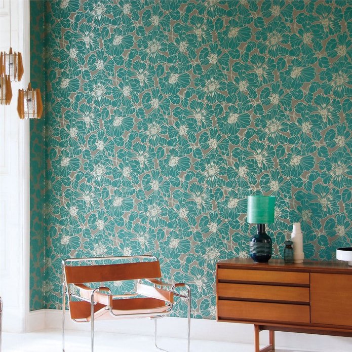 papel de parede de duas camadas com padrão floral