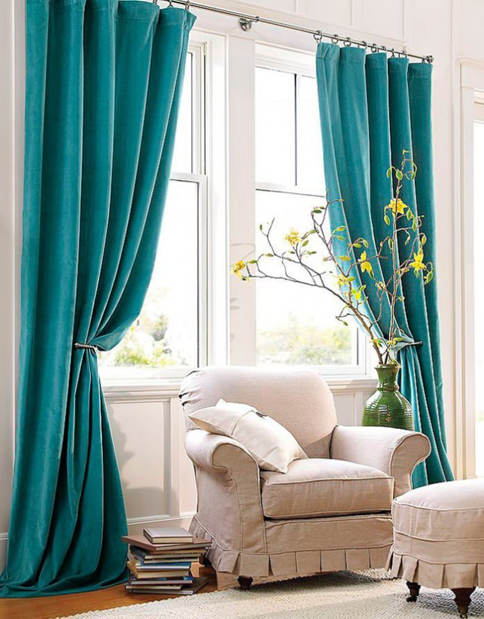 cortinas de veludo turquesa