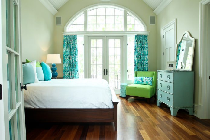 quarto verde e turquesa