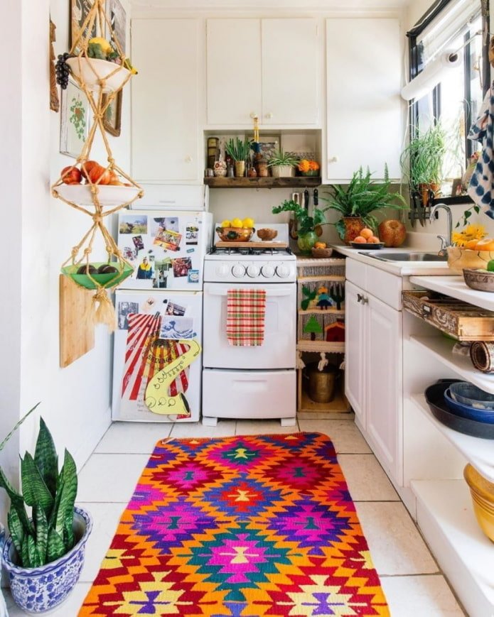conjunto de cozinha em estilo boho