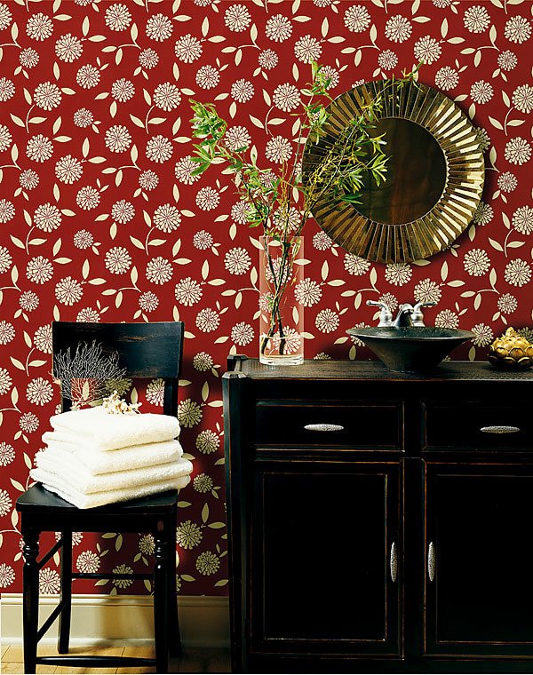 papel de parede com estampa floral