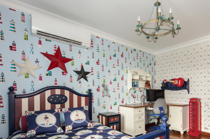 papel de parede em estilo marinho