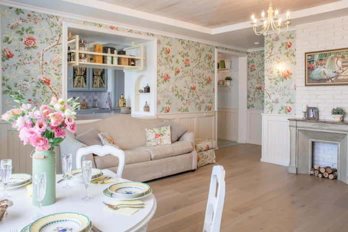 papel de parede em estilo provençal