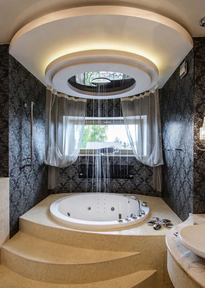 decoração de parede com mosaicos com padrões