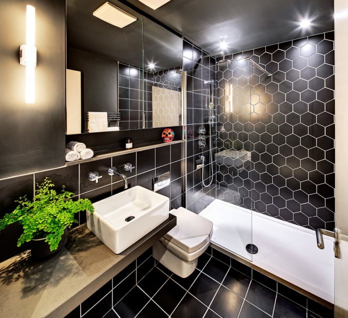 azulejos pretos em estilo moderno