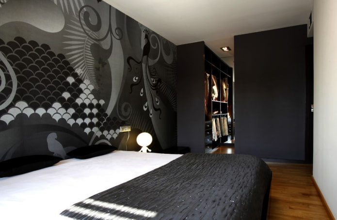 design de interiores de quarto preto