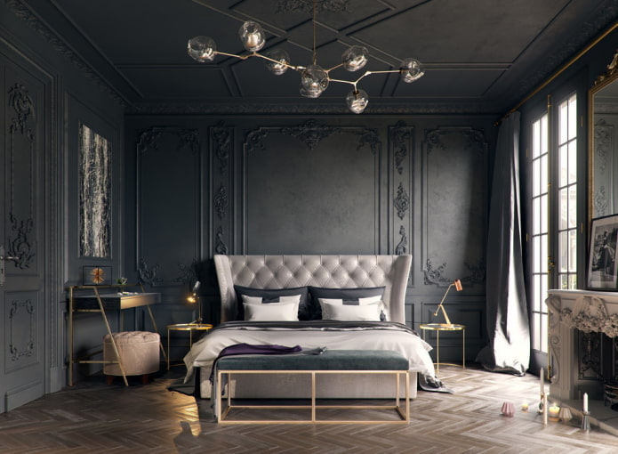 decoração de quarto preto