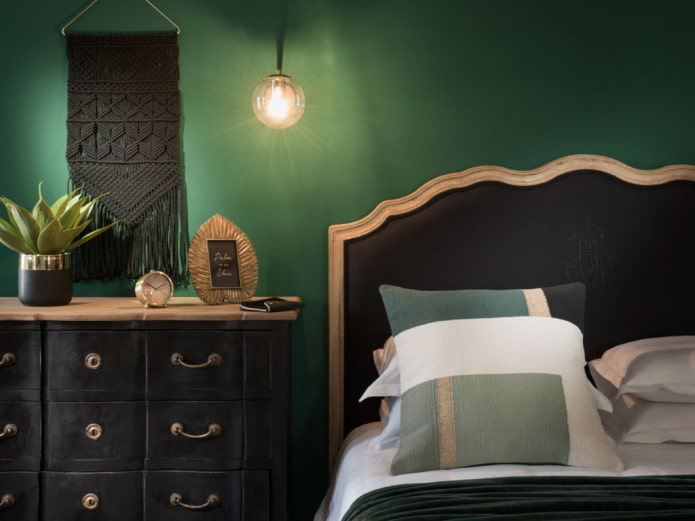 quarto preto e verde