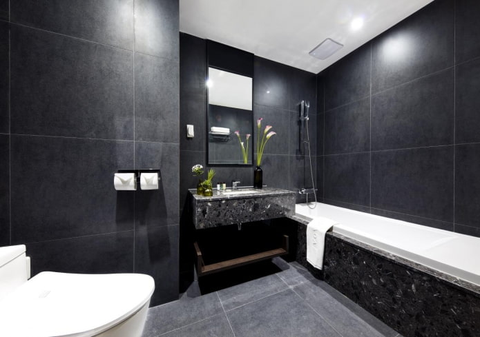 azulejos grandes no banheiro