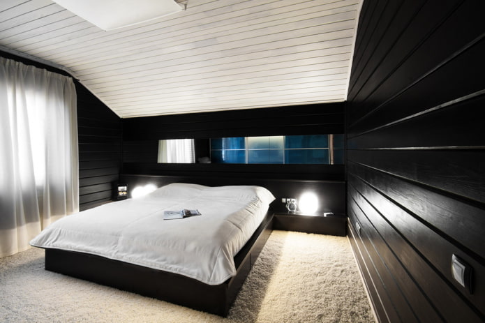 decoração de quarto preto e branco