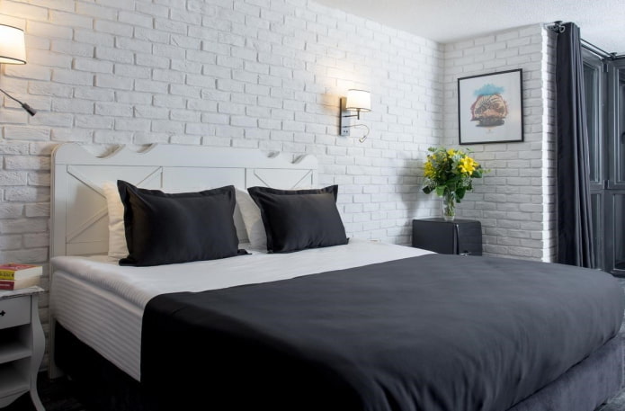 decoração de quarto preto e branco