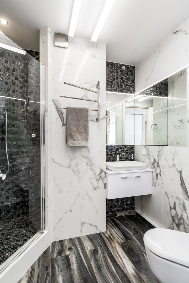 Design de interiores com aparência de mármore