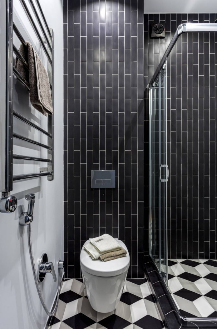 Azulejos diamante preto e branco