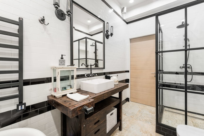 banheiro estilo loft