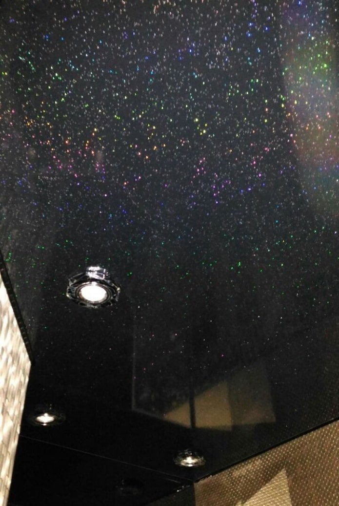 tecido elástico preto com glitter