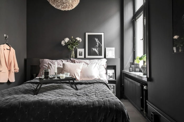 quarto preto e cinza