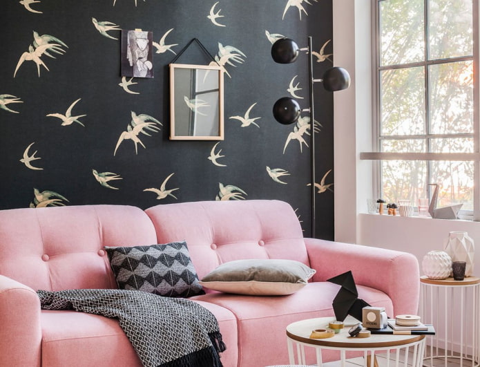uma combinação de preto e rosa