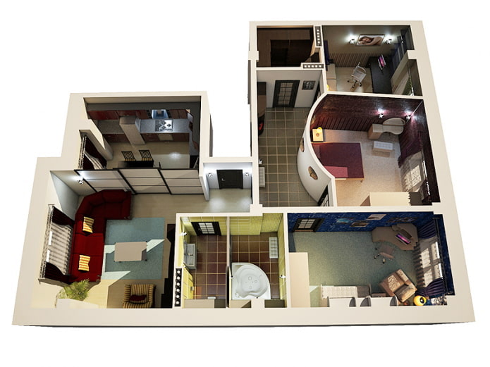 Layout de apartamento de 4 quartos