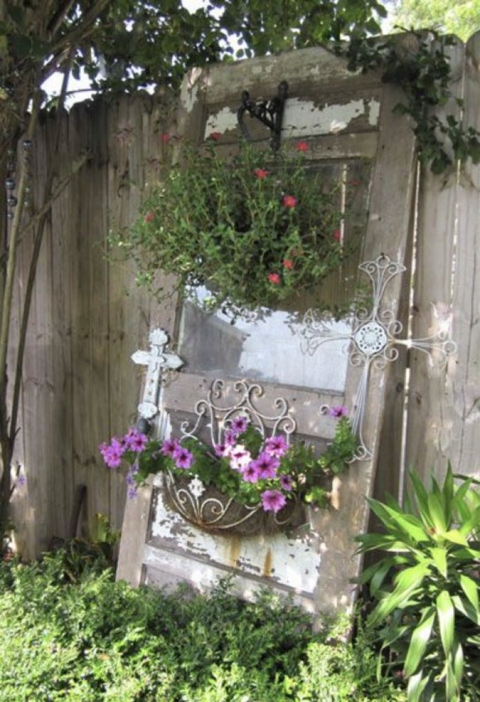 Porta com flores