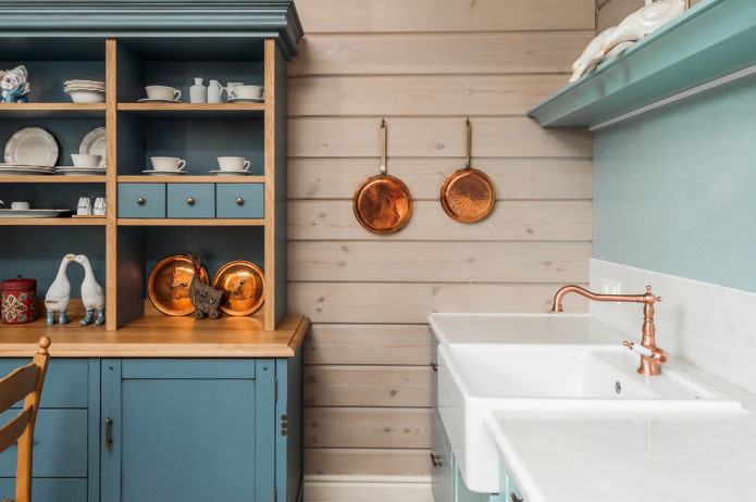 decoração de parede de cozinha em estilo provençal