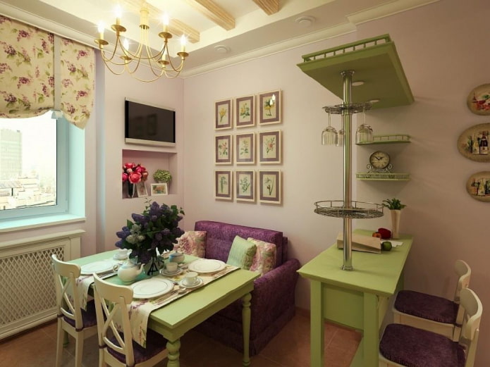 decoração de parede de cozinha em estilo provençal