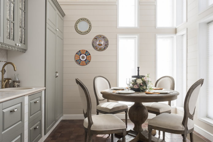 decoração de parede de cozinha em estilo clássico