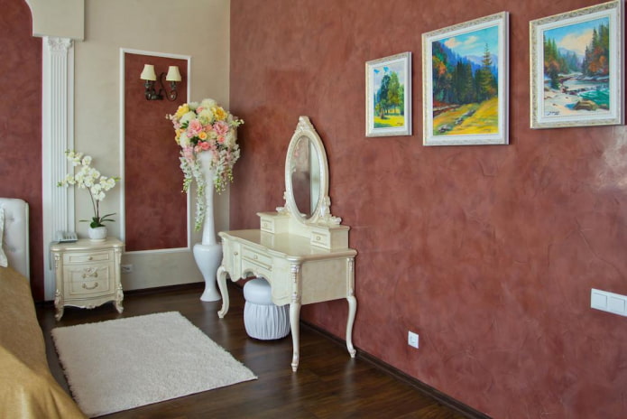 gesso vermelho no interior