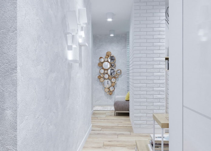 gesso branco no interior do corredor