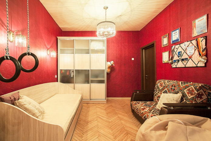 gesso vermelho no interior