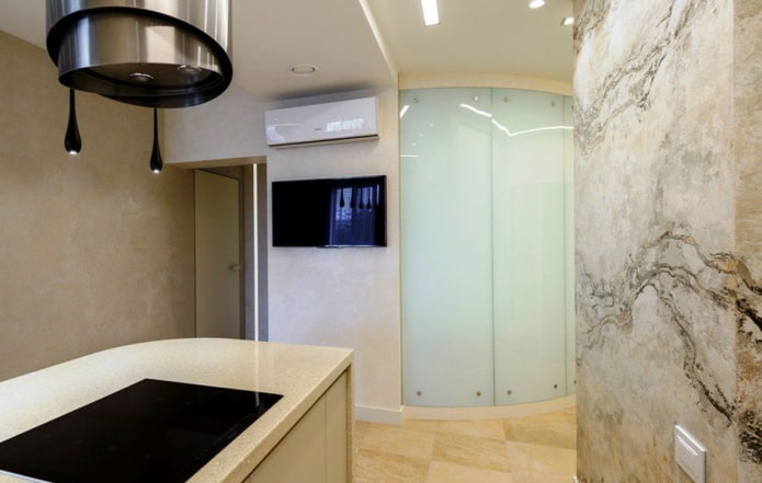 gesso com aparência de pedra na cozinha