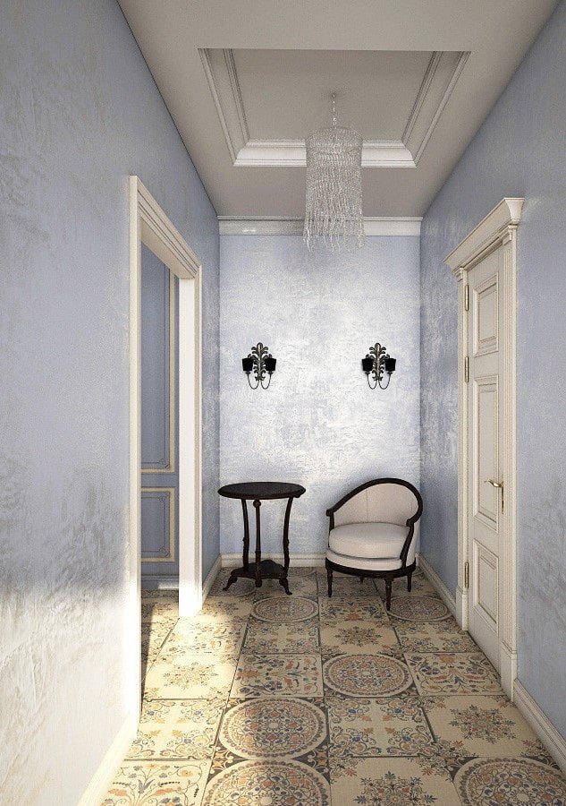 gesso no interior do corredor