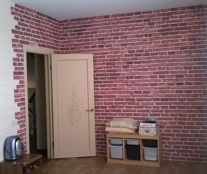 papel de parede de tijolo vermelho