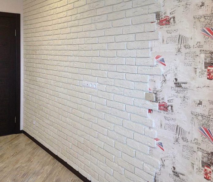 papel de parede de tijolo branco