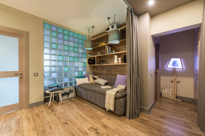 divisória em forma de cortina no interior