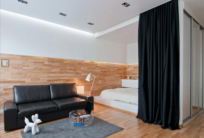 divisória em forma de cortina no interior