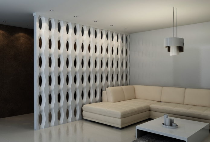 Divisória 3D no interior