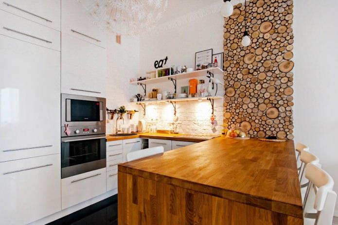 Decoração de cozinha em estilo ecológico