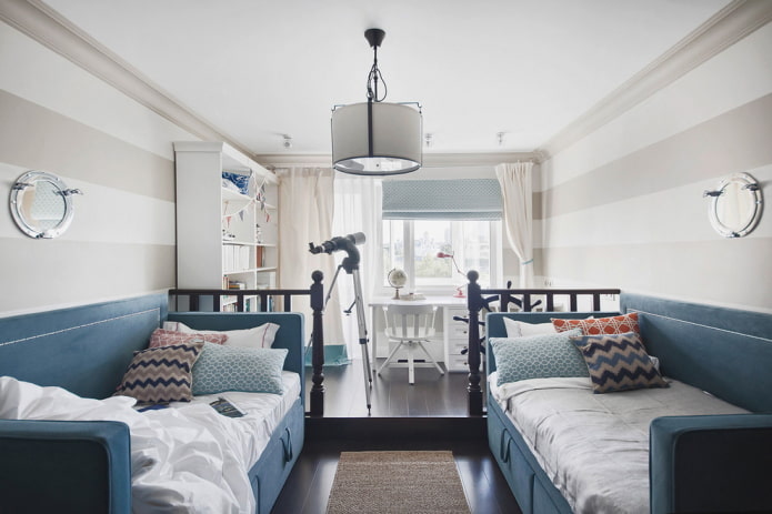 zoneamento de um quarto infantil para dois meninos