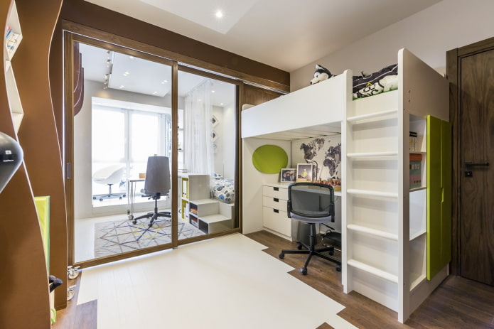 zoneamento de um quarto infantil para dois meninos